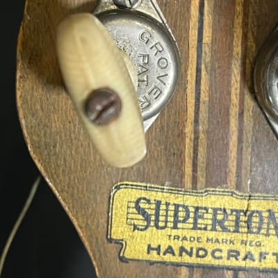Vintage Supertone 4 string Tenor Banjo 1920-1930s Restoration Project Banjo image 10