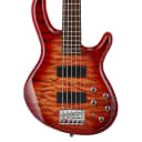 Cort ACTIONDLXVPLUSCRS Action DlxPlus Double Cutaway Quilted Maple Top 5-String Electric Bass Guitar