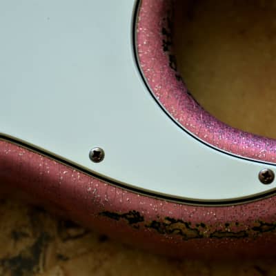 American Fender Custom Stratocaster Relic Nitro Faded Pink Sparkle image 12