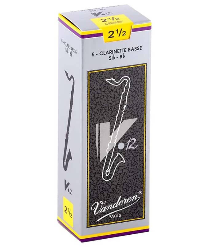 Vandoren V12 #2.5 Bass Clarinet Reeds - 5 Pack | Reverb