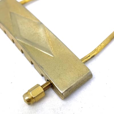 GuitarSlinger Parts Aged Gold Long Diamond Trapeze Tailpiece For Gibson Archtop Guitars L-50 L48 ES- image 6