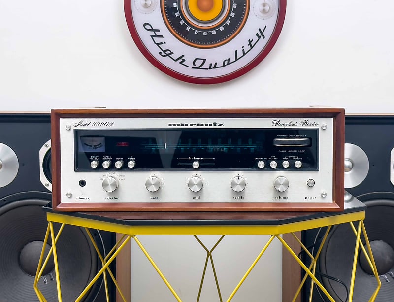 MARANTZ 2220B STEREO RECEIVER – RESTORED – FREE WOOD CASE COLOR – WARRANTY 1-YEAR WARRANTY  			