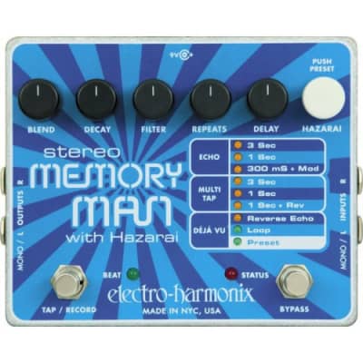 Electro-Harmonix Stereo Memory Man with hazarai eco y multitap delay image 3
