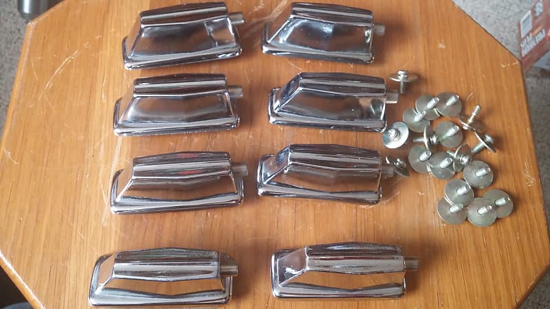 VINTAGE Pearl Coffin STYLE SET OF 8 Bass Drum Lug 70s 90s 80s 2" Spacing image 1