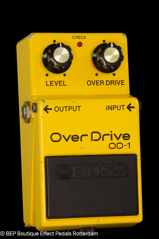 Boss OD-1 Overdrive 1987 Japan s/n 829232 with JRC4558DD op amp as