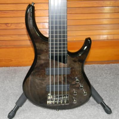 2021 MTD Kingston ZX5 (ZX-5) Fretless 5 String Bass  Trans Black Bartolini Brand New W/ MTD Gig Bag image 2