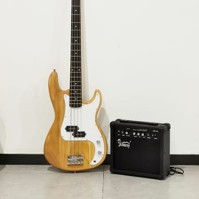 Glarry GP Electric Bass Guitar Burlywood w/ 20W Amplifier image 1