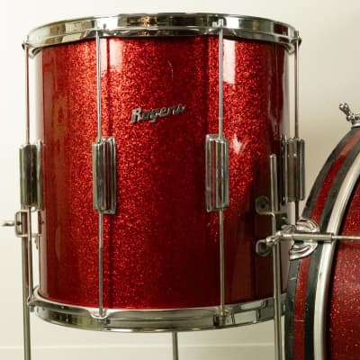 1960s Rogers Tower Sparkling Red Pearl Drum Set image 2