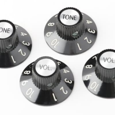 Genuine Fender 72 Telecaster/Tele Custom Volume & Tone Knobs - Set of 4 - Black image 2