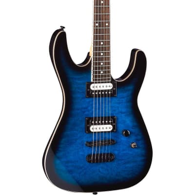 Dean MDX X Quilt Maple Electric Guitar Transparent Blue Burst image 1