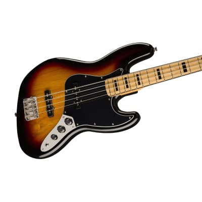 Squier Classic Vibe 70s Jazz Bass Guitar, Maple FB, 3-Tone Sunburst image 3