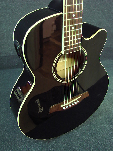 Ibanez AEG4JP Acoustic Electric Guitar With Gig Bag Black Cutaway