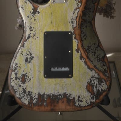 Fender Stratocaster Heavy Relic Nitro Silver Sparkle O Black HSS Custom image 19