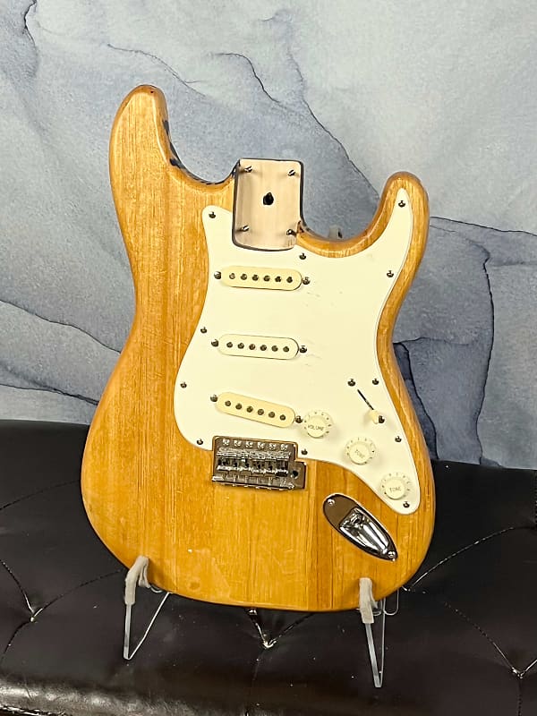 Squier Loaded Stratocaster Body Stripped Finish Natural Reverb