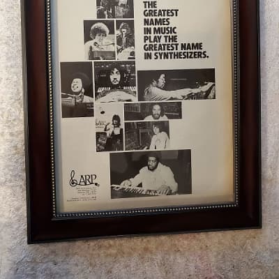 1977 ARP Synthesizers Promotional Ad Framed Pete Townsend, Edgar Winter, Herbie & Others for sale