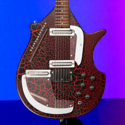 Brand New Danelectro Coral Electric Sitar – Red Crackle | 6+13 Strings | Lipstick Pickups | Gotoh Bridge image 8