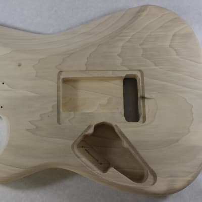 Unfinished Poplar HxS guitar body - fits Fender Strat Stratocaster neck Floyd Rose J1071 image 3