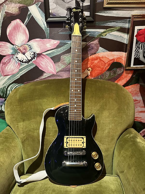 Maya Mini LP Guitar mid 1970's - Ebony | Reverb