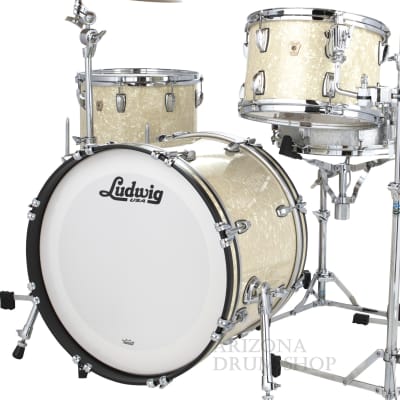 Ludwig Classic Maple Downbeat Vintage White Marine 3-piece Shell Pack 12/14/20 - NEW image 4