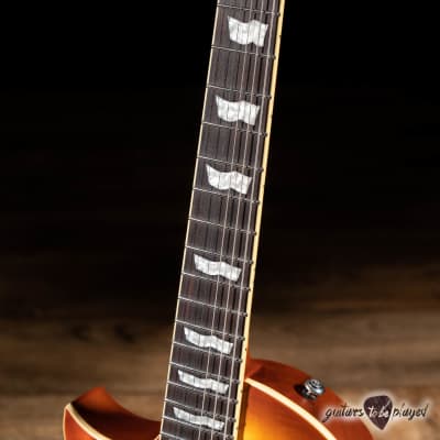 ESP LTD Deluxe EC-1000T LH Left-Handed Flame Top Guitar – Honey Burst Satin image 4