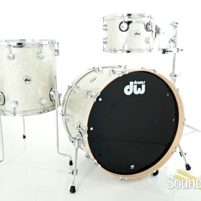 DW 3pc Collectors Series Maple Drum Set-Broken Glass Glitter 12/16/22 image 1