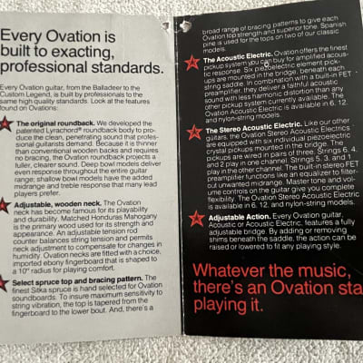 1970’s Ovation Case Candy Owner’s Manual + Warranty Card Hang Tag + Original Shim / Collectors Items image 11