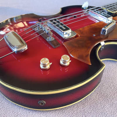 TEISCO FB-2 VINTAGE c.1968 MIJ SCROLL HEADSTOCK VIOLIN BASS w/VINTAGE HARD  CASE | Reverb