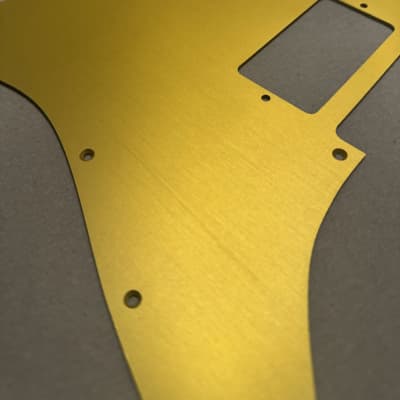Custom Pickguard Anodized Gold brushed Aluminum Left handed st stratocaster humbucker lefty image 4