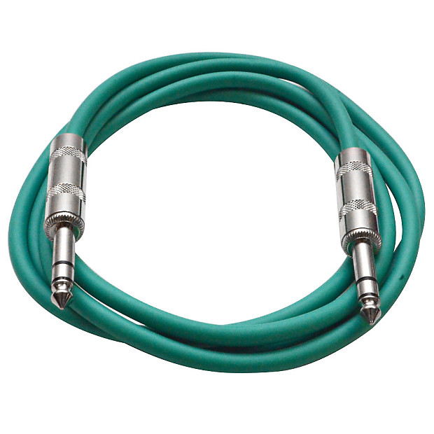 Seismic Audio SATRX-6GREEN 1/4" TRS Patch Cable - 6' image 1