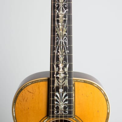 Stahl Artist Special Style 9 Flat Top Acoustic Guitar, made by Larson Brothers,  c. 1925, ser. #31884, black tolex hard shell case. image 8
