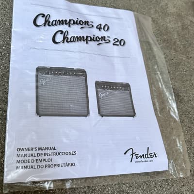 Fender CHAMPION 20 / 40 Guitar Amp Amplifier Owners Manual image 1