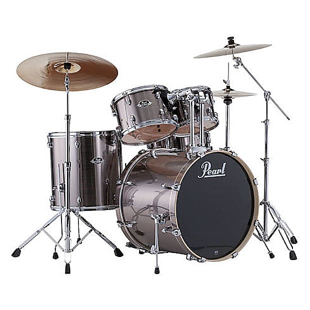 Pearl EX725SPC Export Drum Kit, 5-Piece, Smokey Chrome image 1