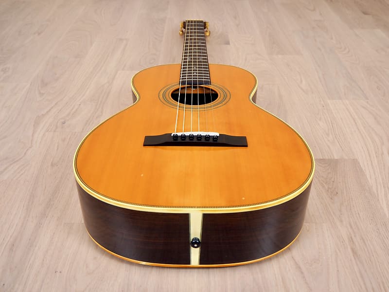 Greco NY-90 Vintage Parlor Acoustic Guitar, X-Braced 0-21, Spruce &  Rosewood w/ Case, Japan