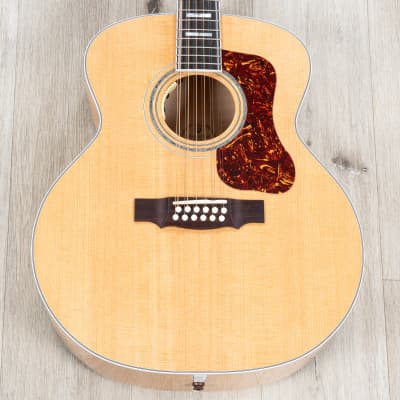 Guild USA F-512E 12-String Jumbo Acoustic-Electric Guitar, Natural Maple Blonde image 5