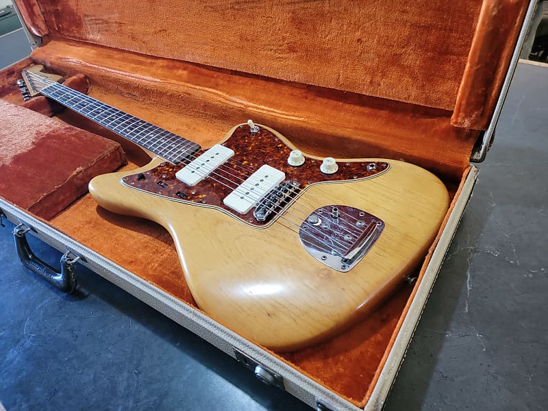 1961 Fender Jazzmaster, slab board, natural refin, black bobbin, Elvis  Costello style