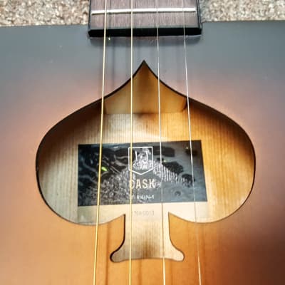 CASK Firkin Series Cigar Box 4-string Acoustic Guitar by JN Guitars, includes gig bag image 5