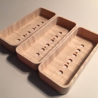 Guilford  Flame Maple P-90 Pickup Cover - Fits Gibson Lollar pickups - Set of 3  Natural Finish image 3