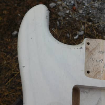 3lbs 12oz BloomDoom Nitro Lacquer Aged Relic White Blonde S-Style Vintage Custom Guitar Body image 3