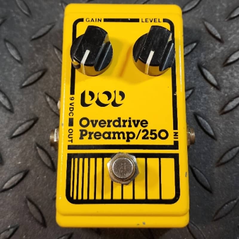 DOD Overdrive Preamp 250 Vintage 1980's Transition Model Yellow Box LM351N  Chip