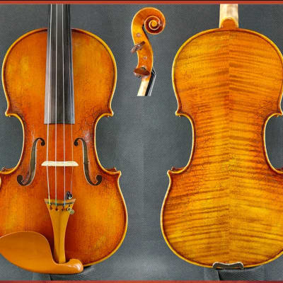 Qi Brand Il Cannone Guarnerius Master Violin 4/4 2023 - Orange varnish image 4