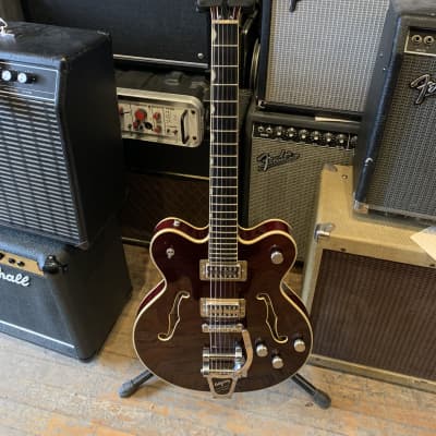 Gretsch G6609TFM Players Edition Broadkaster with Flame Maple Top 2017 - Present - Dark Cherry Stain for sale