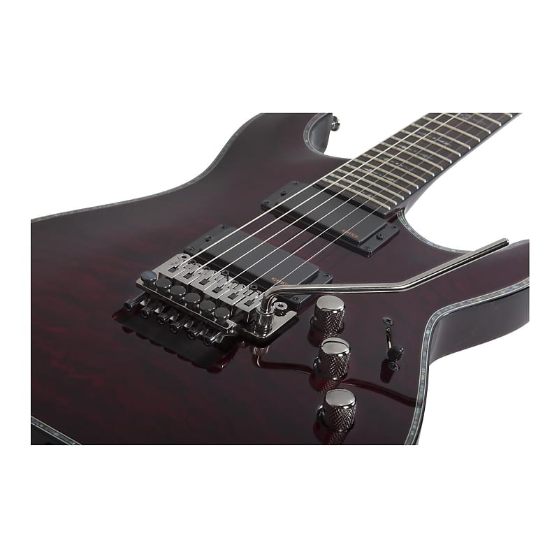 Schecter Hellraiser C-1 FR 6-String Mahogany Electric Guitar (Right-Handed,  Black Cherry) Bundle with Electric Guitar Hard Shell Protective Carrying