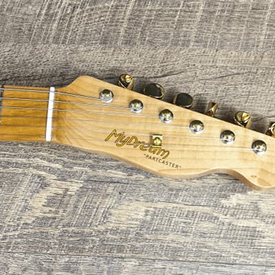 MyDream Partcaster Custom Built - Honey Gold Ash Chambered Alder Tapped Coil image 4