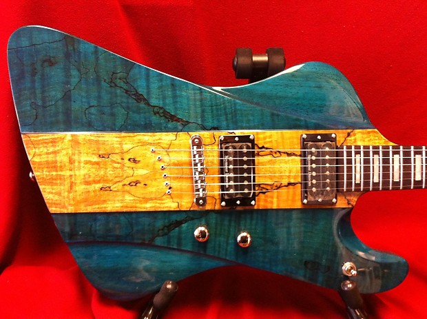 DBZ Hailfire SM 2013 Trans Teal Spalted Maple Electric Guitar Seymour Duncans Case Available image 1