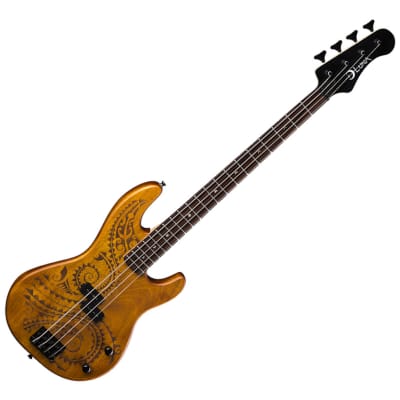 Luna Tattoo 34" Scale Bass Guitar image 1
