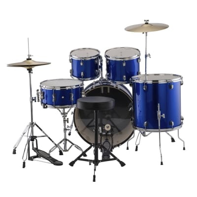 Ludwig Accent Drive 5-Piece Complete Drum Set - 22&quot; Bass (Blue Sparkle) image 3