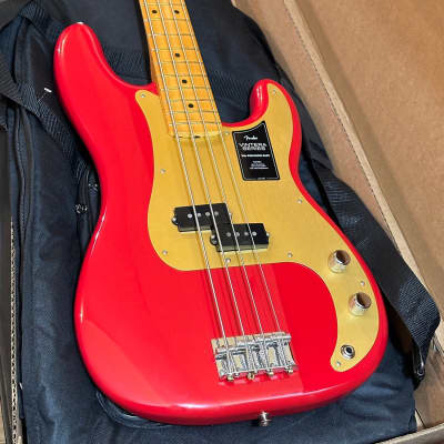 Fender Vintera '50s Precision P Bass MIM 4 String Electric Bass Guitar Red image 6