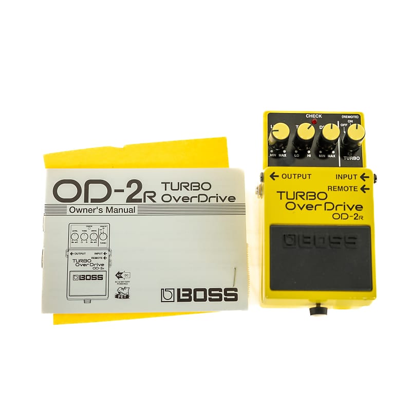 Boss OD-2R turbo overdrive guitar effects pedal with manual