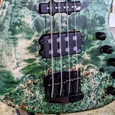 Mayones Jabba JMM 4-String Bass Guitar: Antique Emerald Green Finish, Poplar Eye Top image 3