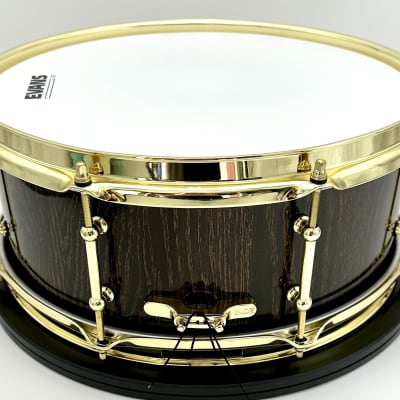 Kings Custom Drums Black & Gold Oak Stave Snare (5.75" x 14") 2024 - High Gloss Lacquer image 4